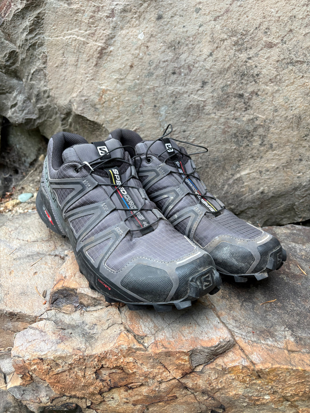 Salomon Speedcross 4 Trail Runners (Dark Grey, Men's 9.5)