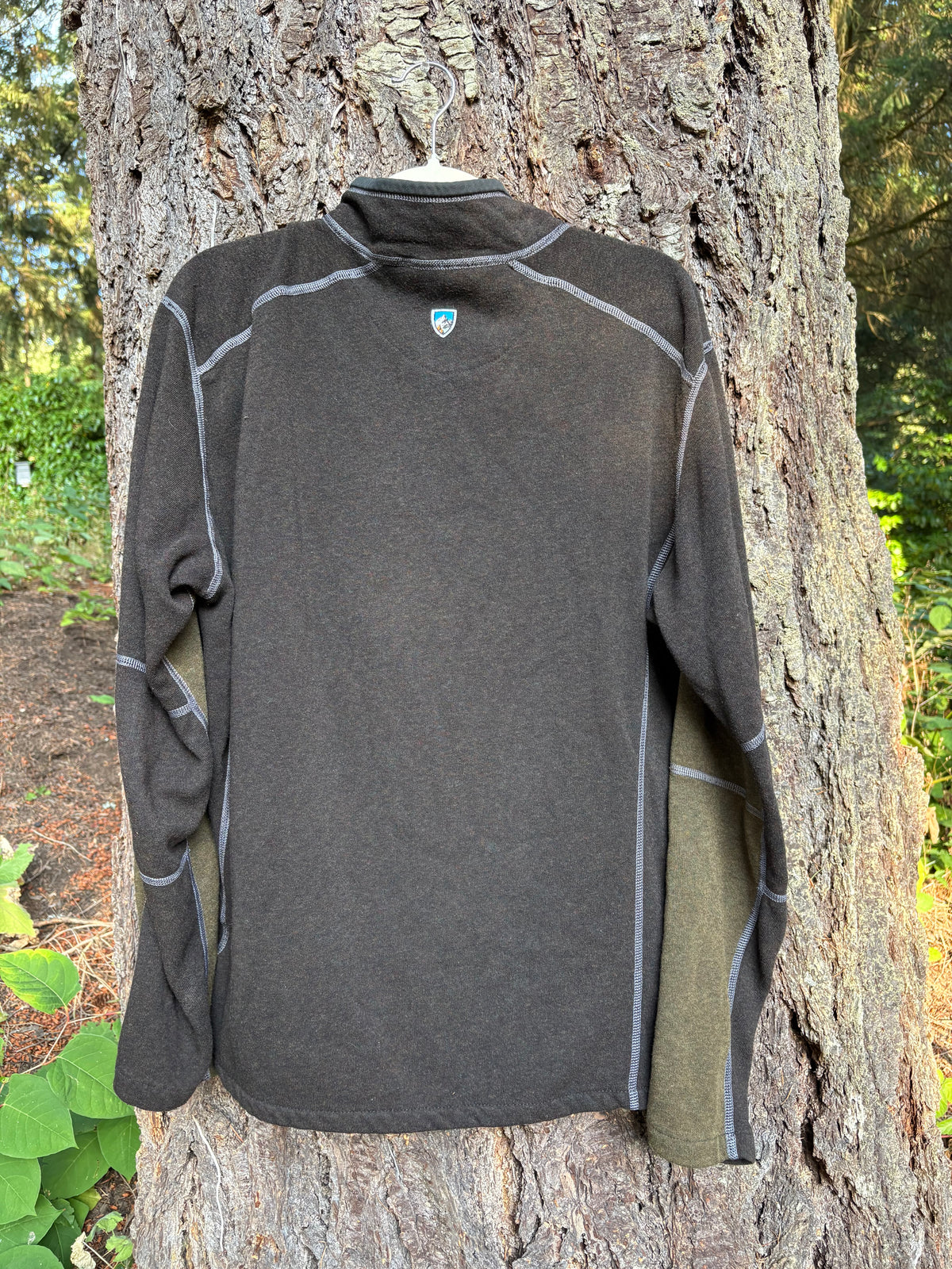 Kuhl Kashmira Quarter Zip Sweater (Brown/Olive, Men's XL)