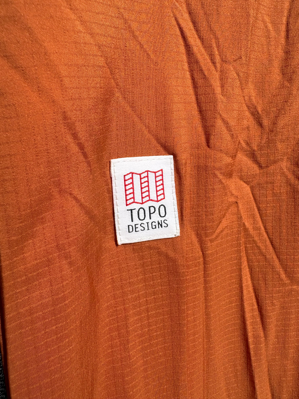 Topo Designs Long Hooded Puffer Jacket (Clay, Women's S)