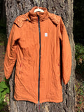 Topo Designs Long Hooded Puffer Jacket (Clay, Women's S)