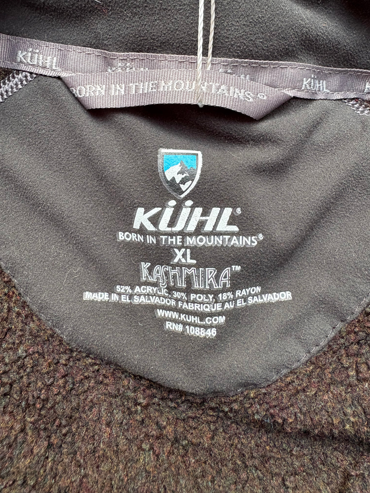 Kuhl Kashmira Quarter Zip Sweater (Brown/Olive, Men's XL)