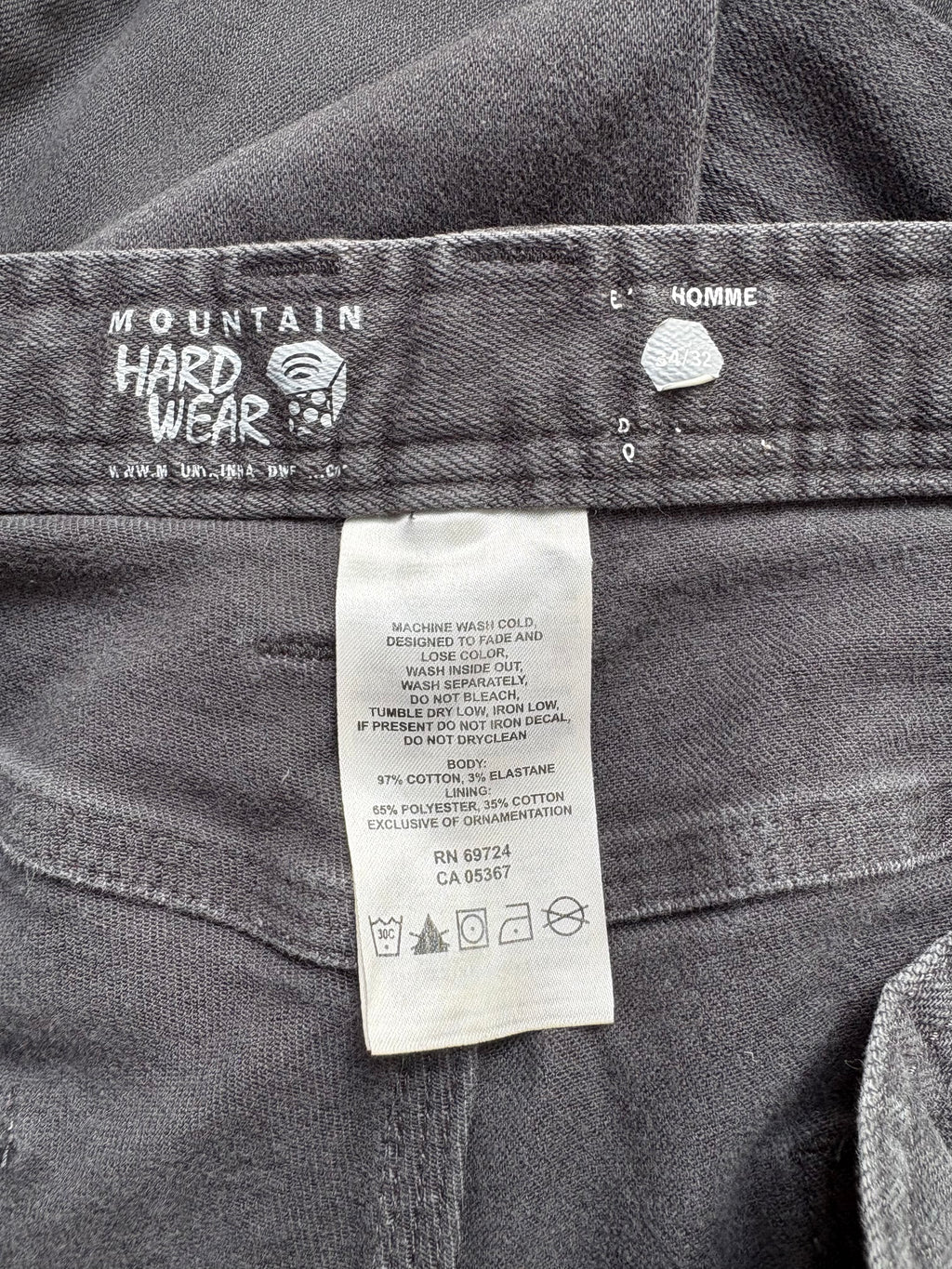 Mountain Hardwear Denim Jean, Stretch (Dark Grey, Men's 34/32)