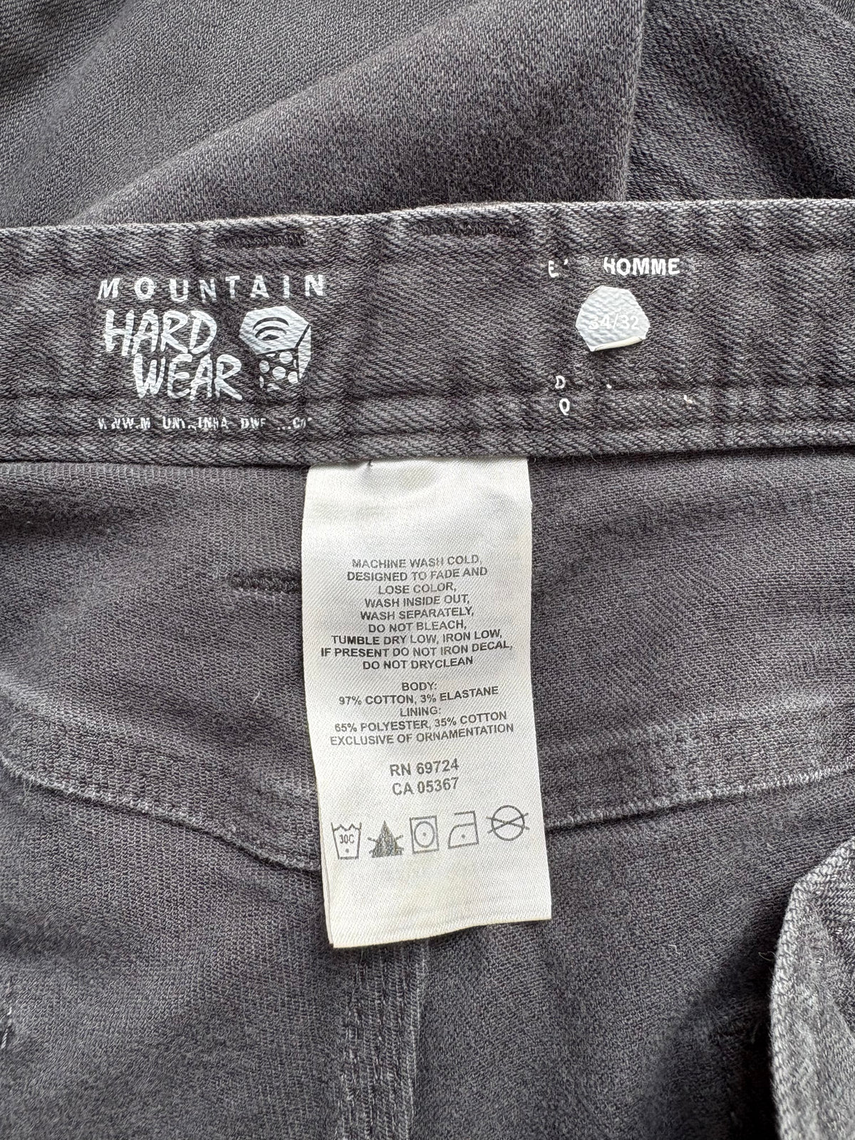 Mountain Hardwear Denim Jean, Stretch (Dark Grey, Men's 34/32)