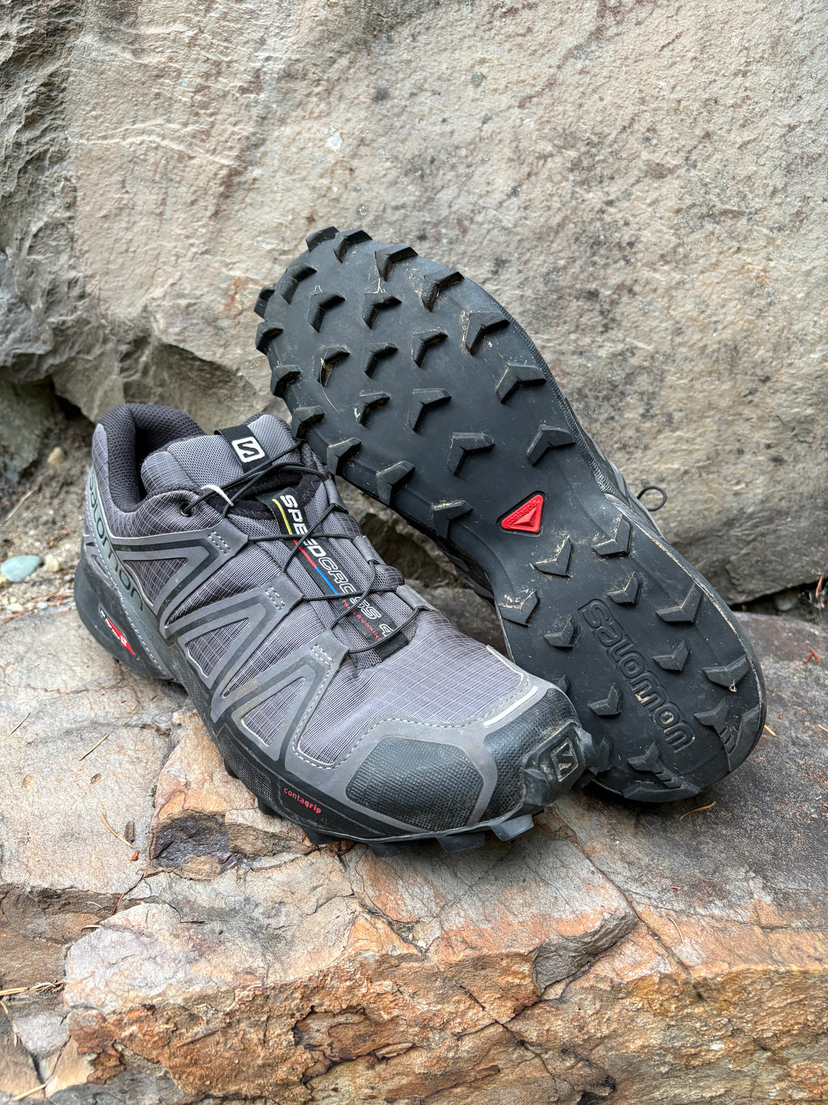 Salomon Speedcross 4 Trail Runners (Dark Grey, Men's 9.5)